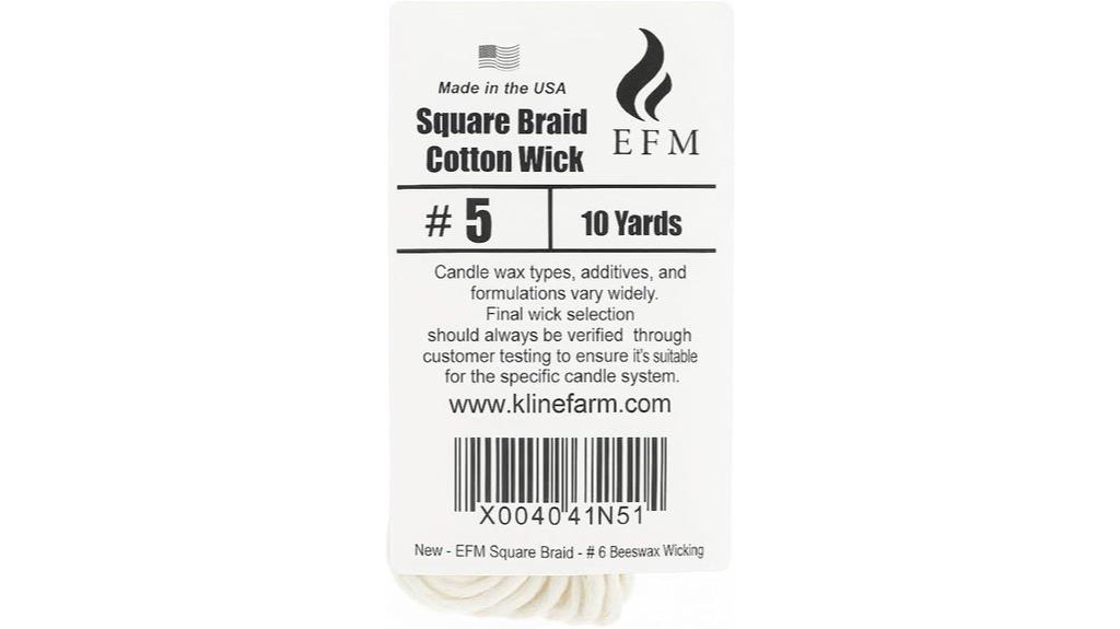 cotton braid candle wick