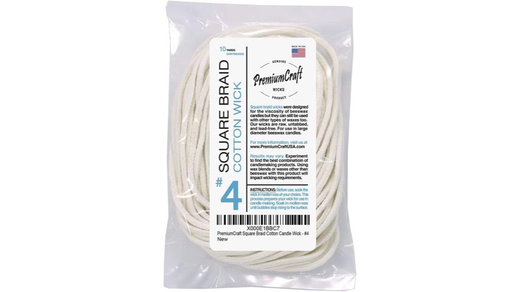 cotton square braid wick