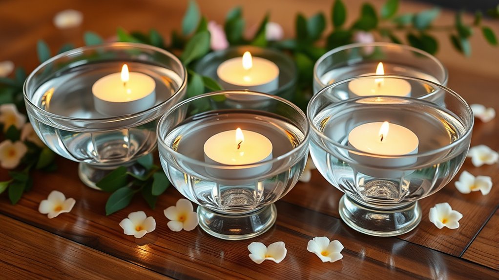 elegant floating candle bowls