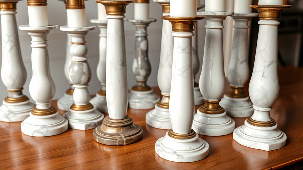 elegant marble candle holders
