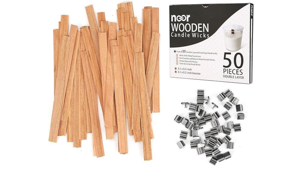 fifty wooden candle wicks