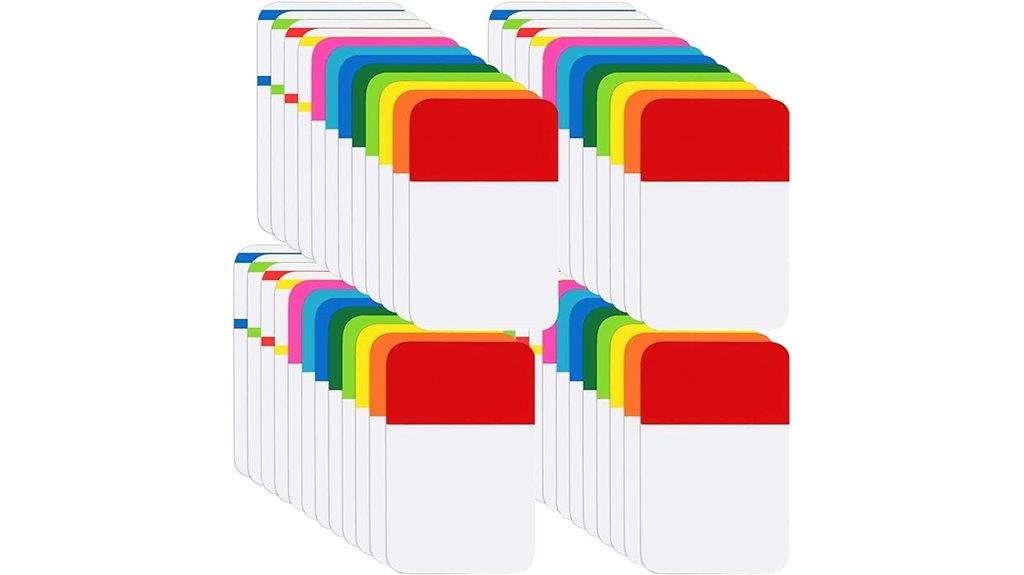 file tabs with sticky flags