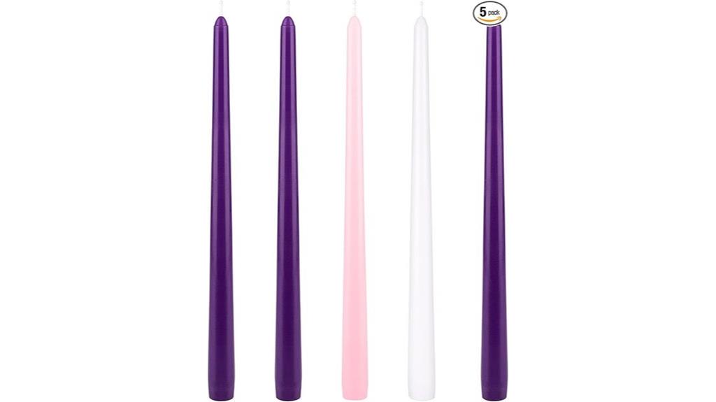 five unscented christmas candles
