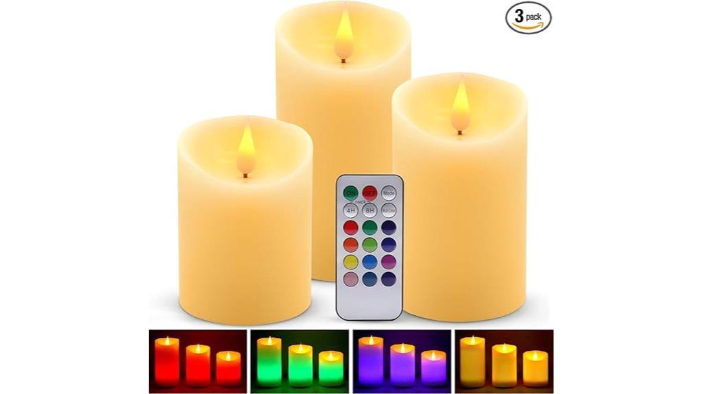 flameless candle set with timer