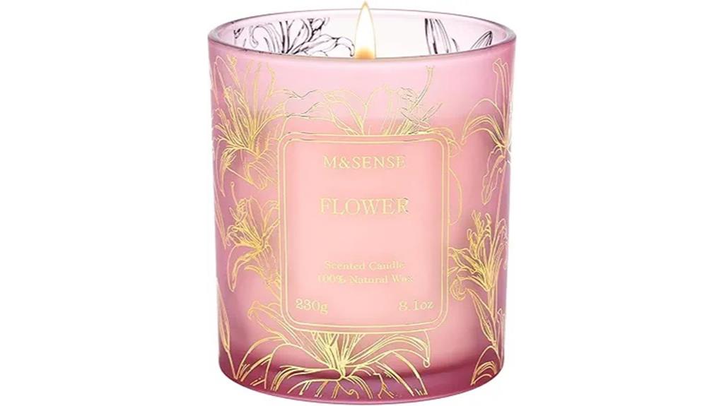 floral scented soy candle