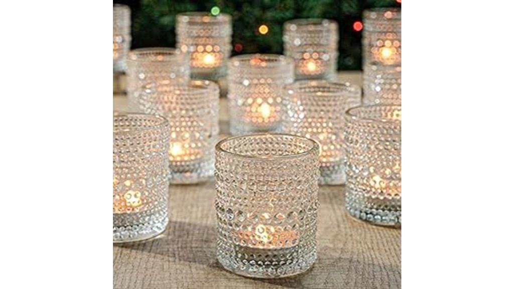 forty eight clear glass holders