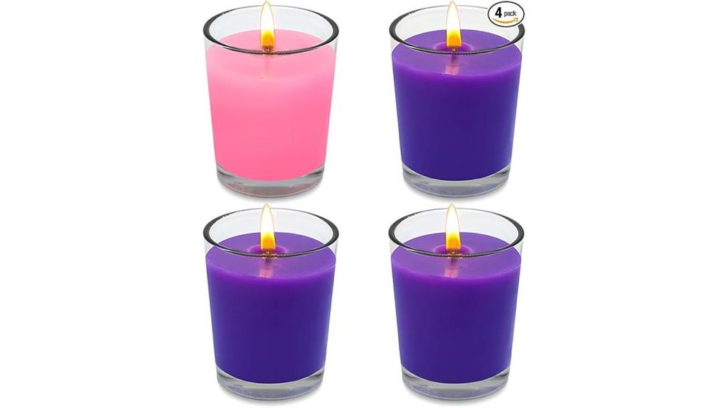 four advent votive candles