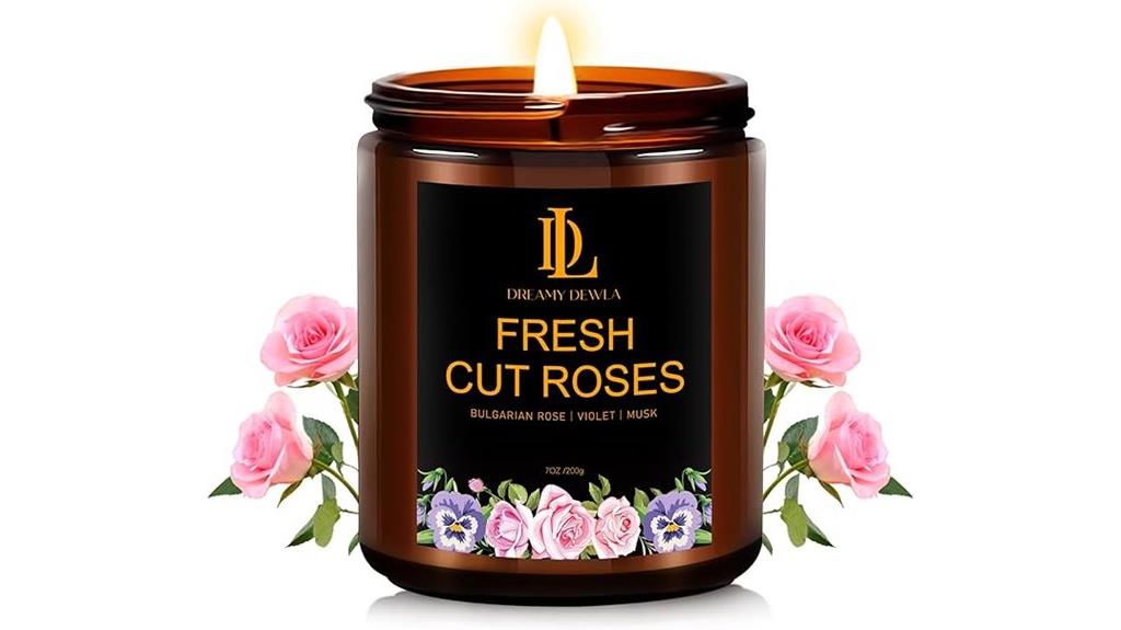 fresh rose scented candle