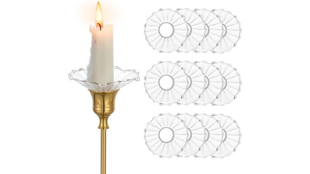 glass candle bobeches set