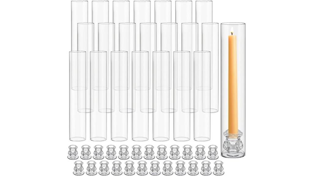 glass candle holder set