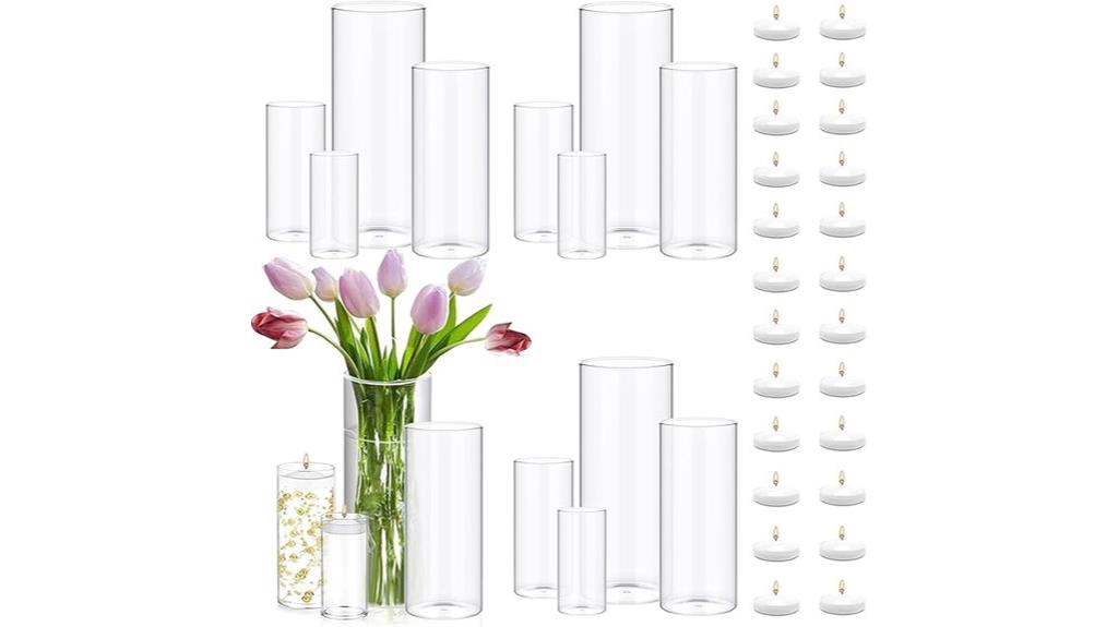 glass cylinder candle holders