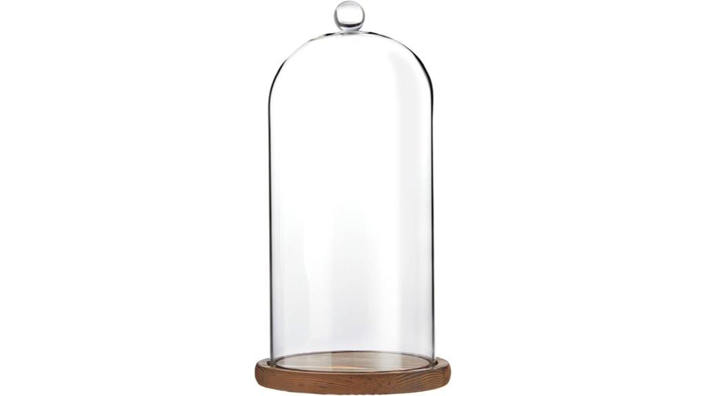glass dome with wood