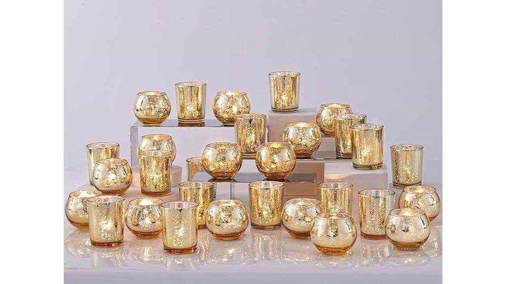 gold candle holders set