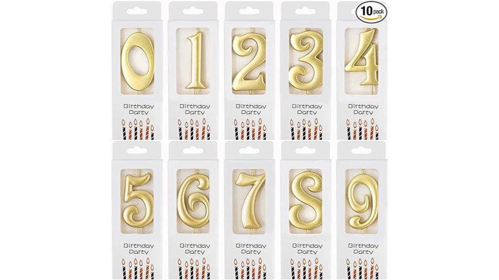 gold number birthday candles