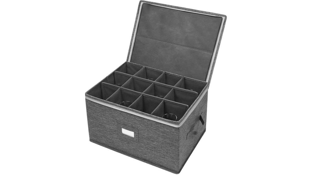 grey stemware storage case