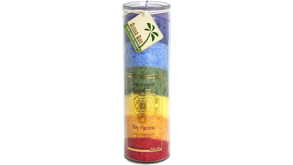 handmade rainbow chakra candle