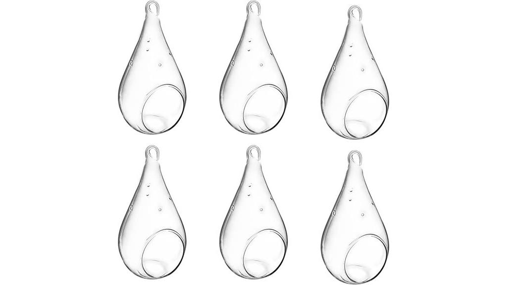 hanging glass teardrop terrariums