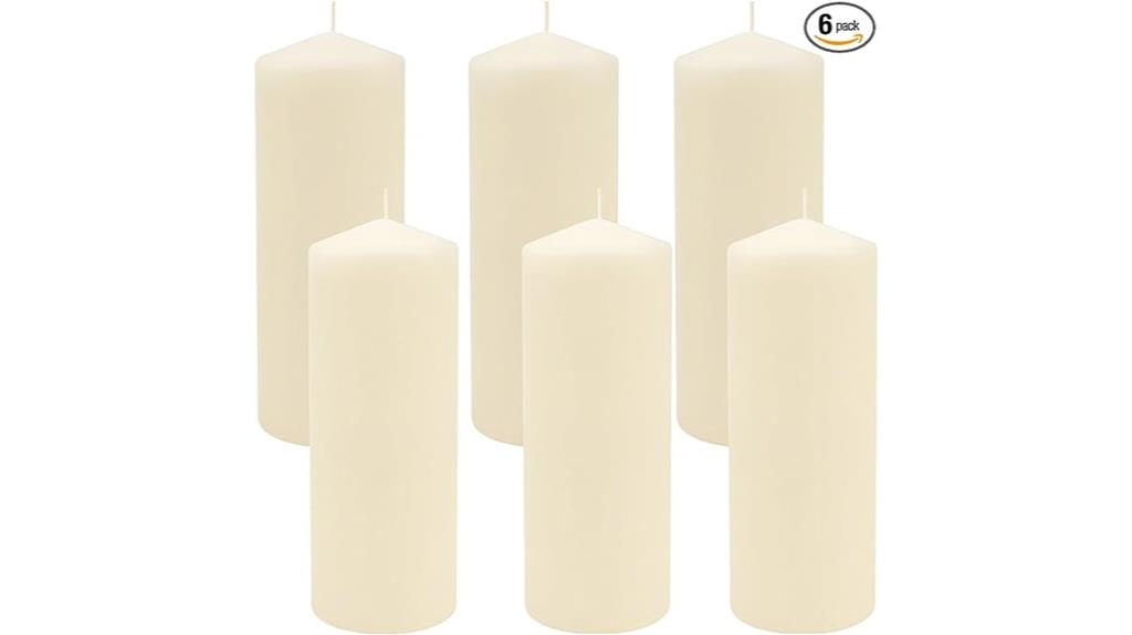 ivory 3x8 pillar candles