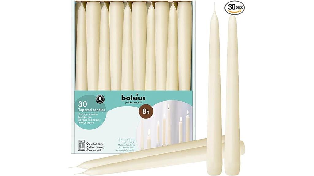 ivory taper candles set