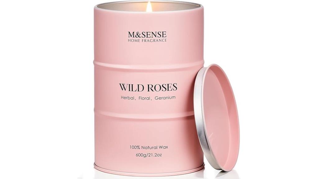 large rose scented candle