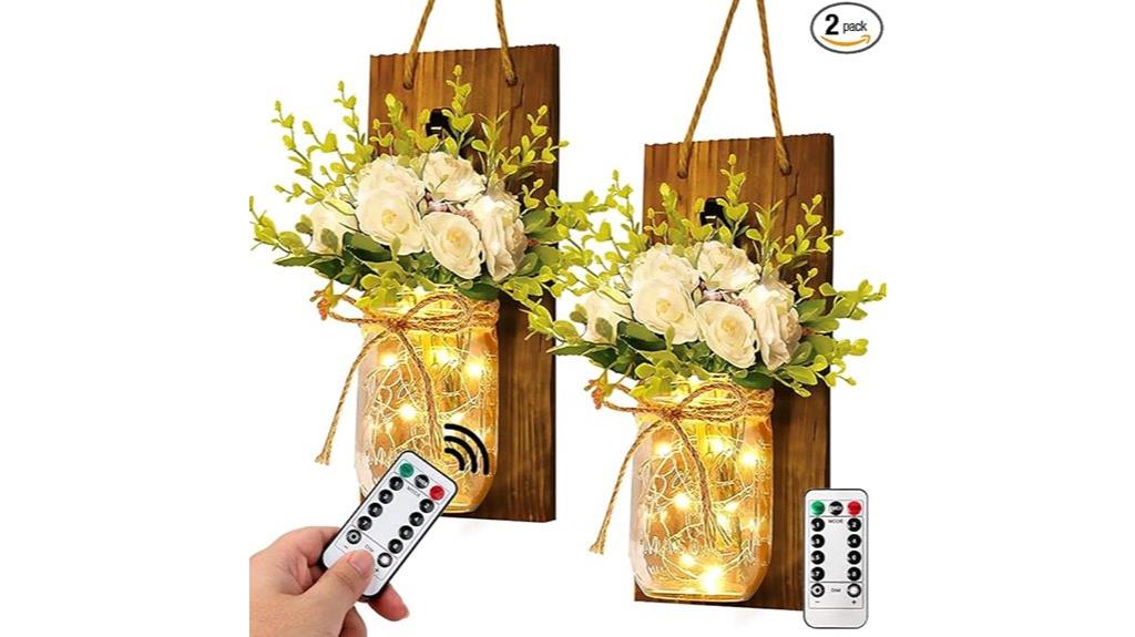 led lit mason jar decor