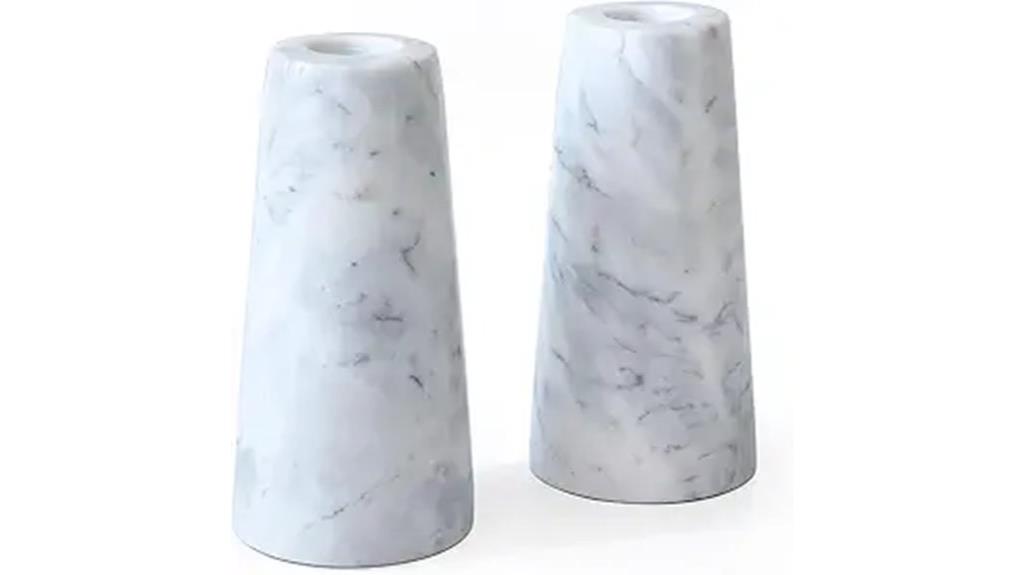 marble candle holders set