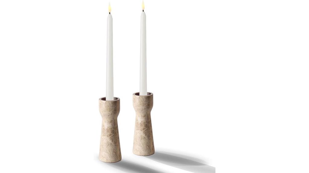 marble candle holders set