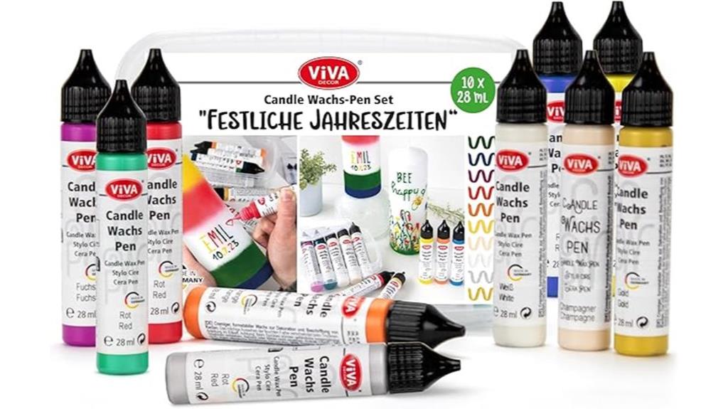 multi color candle wax pen set