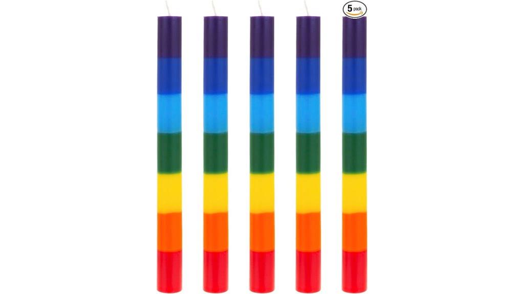 multi color unscented taper candles