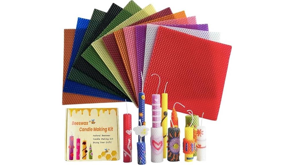 multicolored beeswax candle sheets