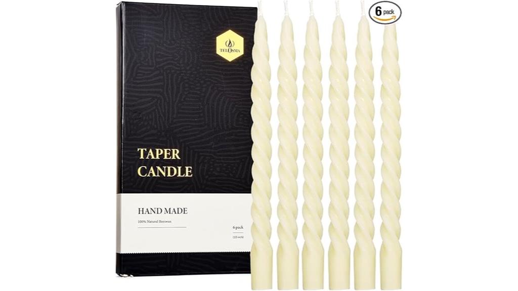 natural beeswax taper candles