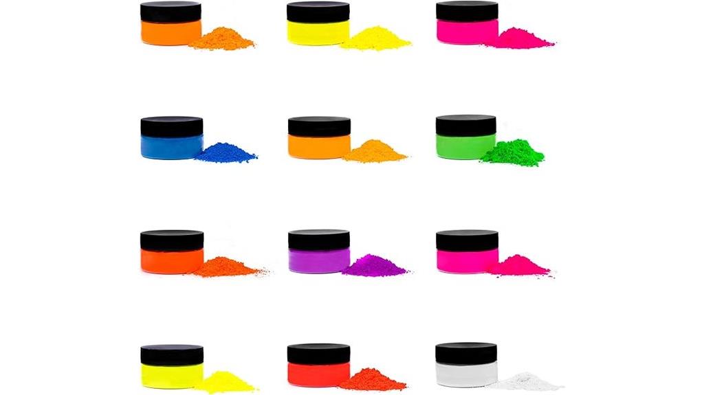 neon fluorescent powder jars