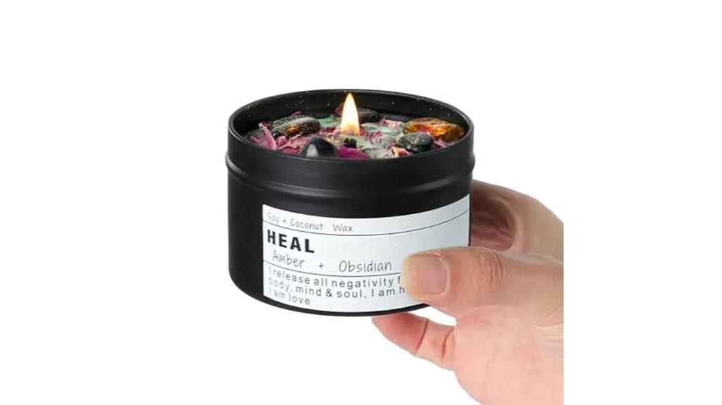 obsidian chakra healing candle