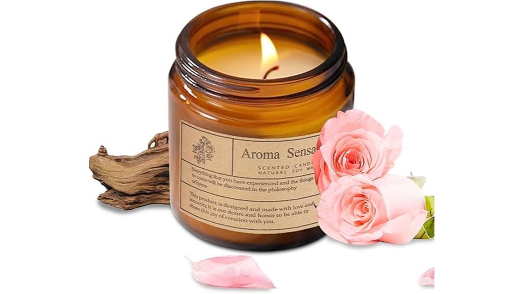 organic sandalwood rose candles