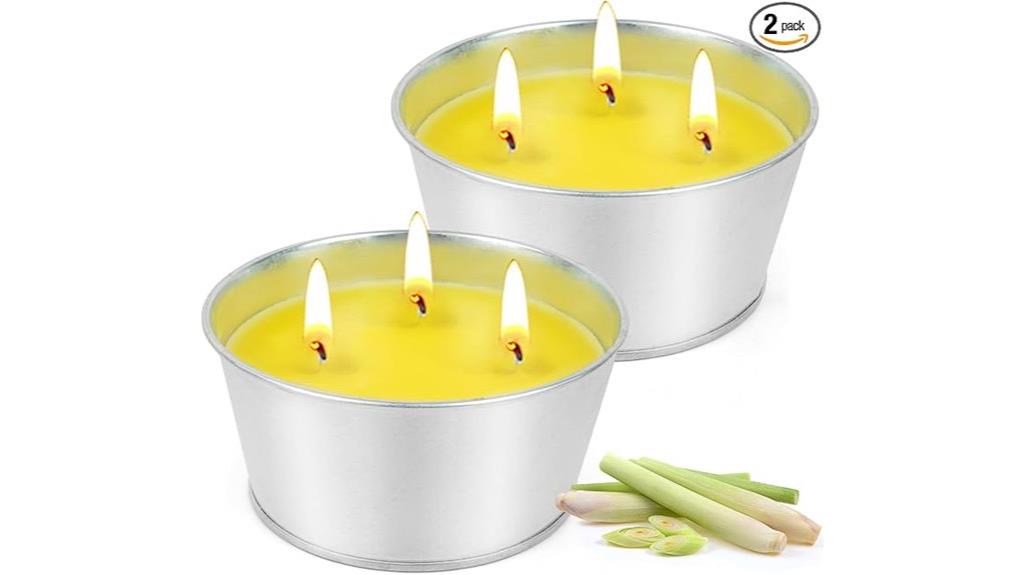 outdoor lemongrass candle set