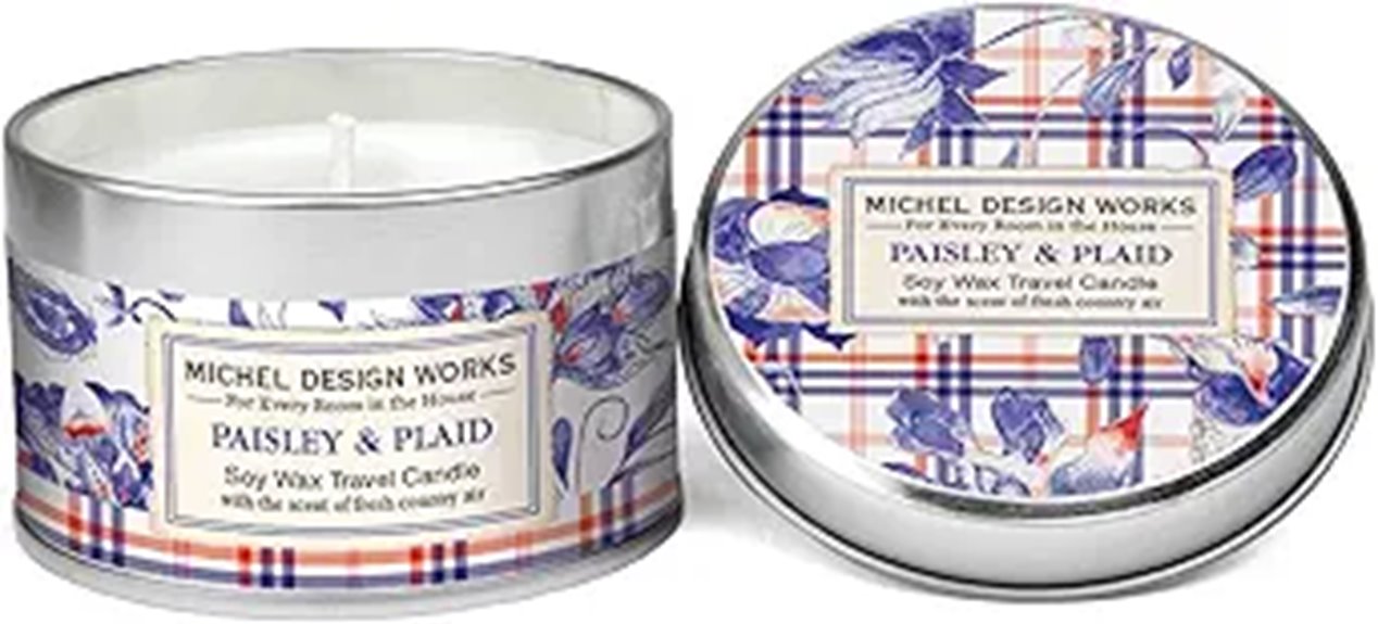 paisley plaid travel candle