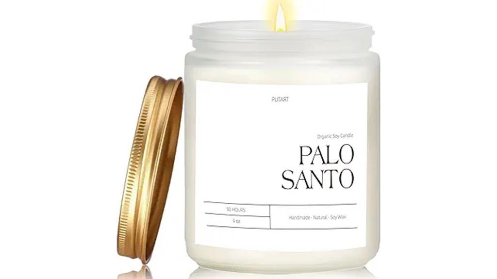palo santo soy candle