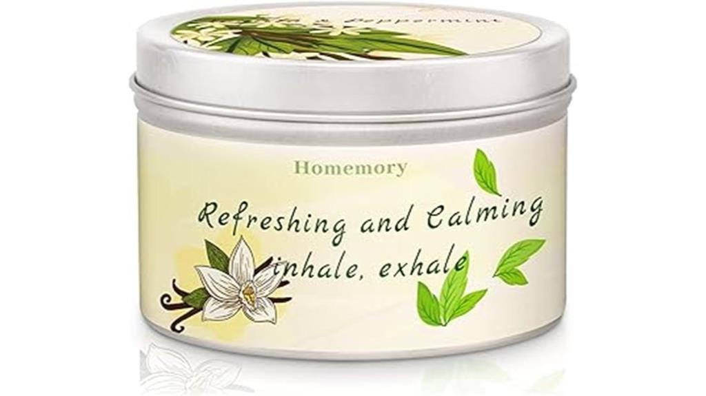 peppermint vanilla soy candle