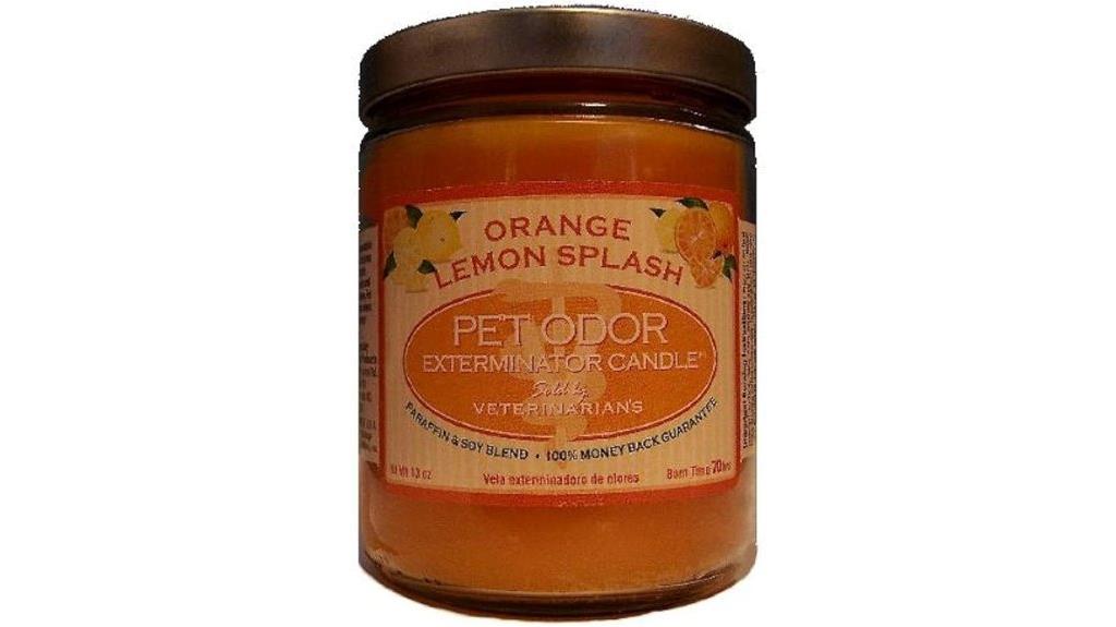 pet odor candle citrus scent