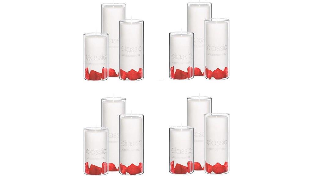 pillar and glass candle set
