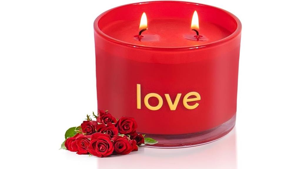 red rose soy candle