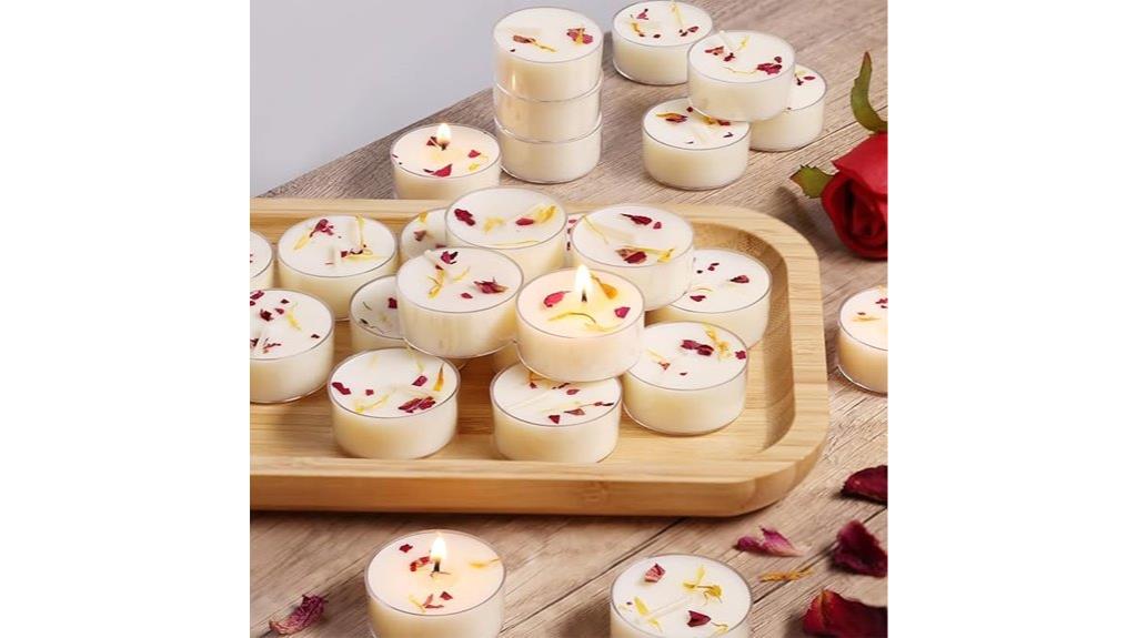 rose scented tealight candles