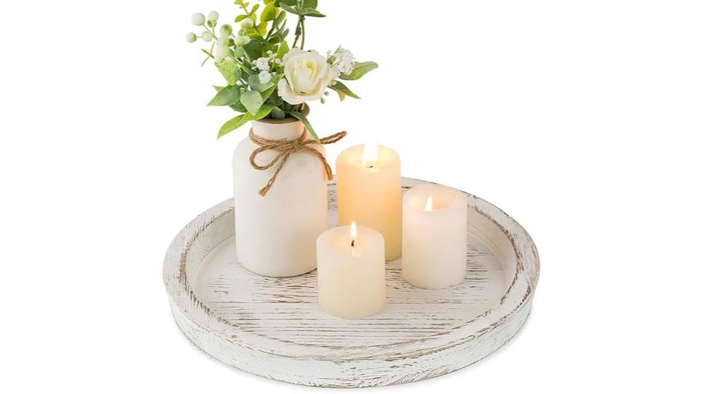 round wooden candle holder