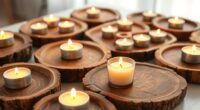 rustic wooden candle trays