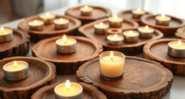 rustic wooden candle trays
