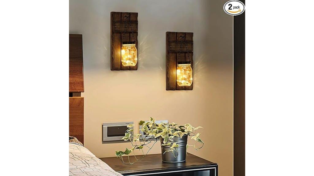 rustic wooden wall sconces