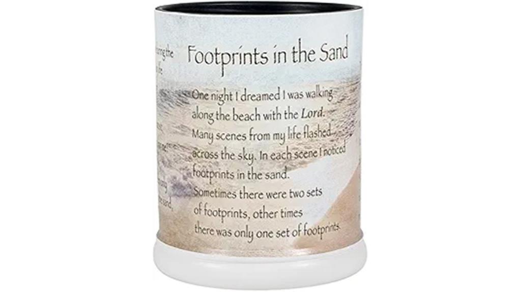 sand footprints candle warmer