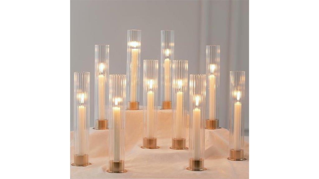 set of 10 hurricane candle holders
