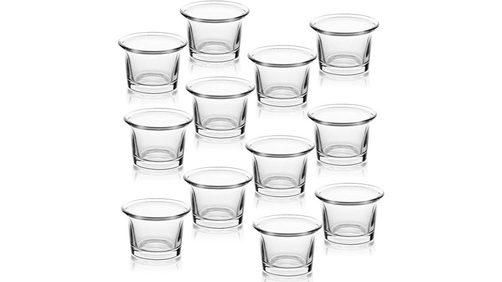 set of 12 glass candle holders
