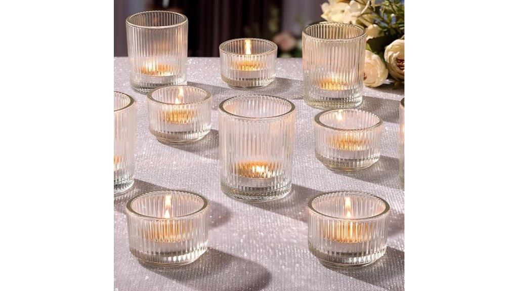 set of 20 clear candle holders